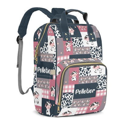LiSoAkWE Personalized Farm Cows Print Diaper Backpack (photo 2)