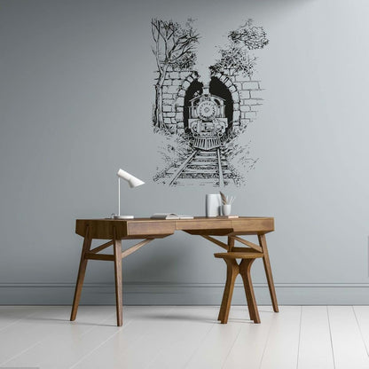 All Things Valuable Vintage Train Silhouette Wall Decal (photo 4)