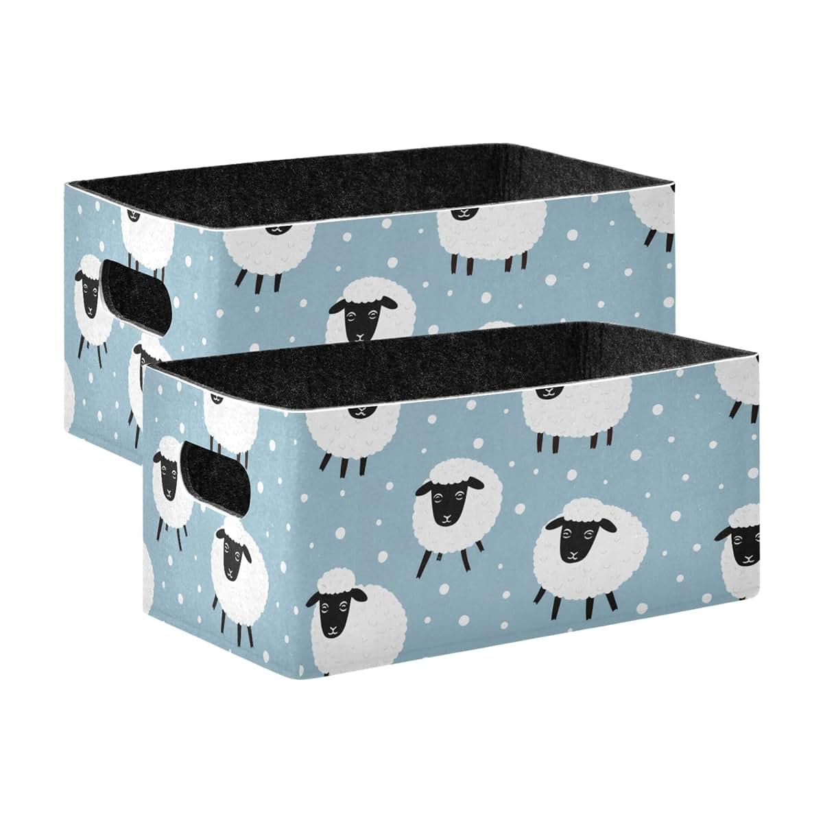 Xigua Cute Sheep Collapsible Storage Bins Set Of 2
