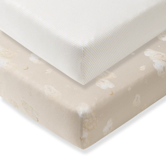 Burt's Bees Organic Cotton Fitted Crib Sheet, Breathable Bedding