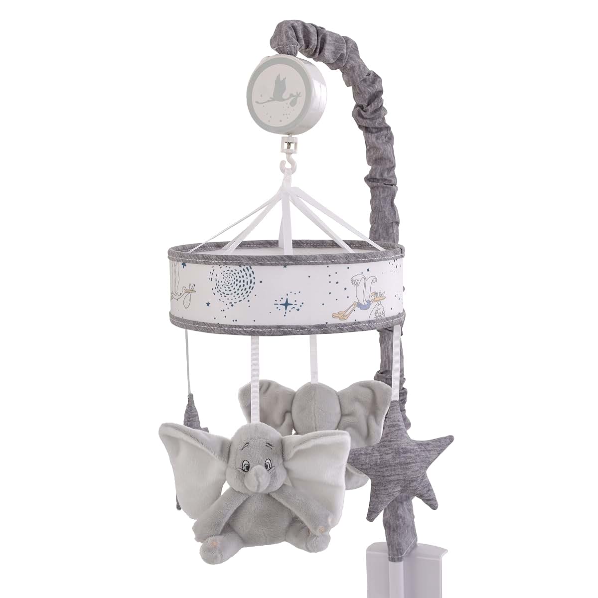 Dumbo Musical Mobile for Cribs - Light Blue, Gray, White