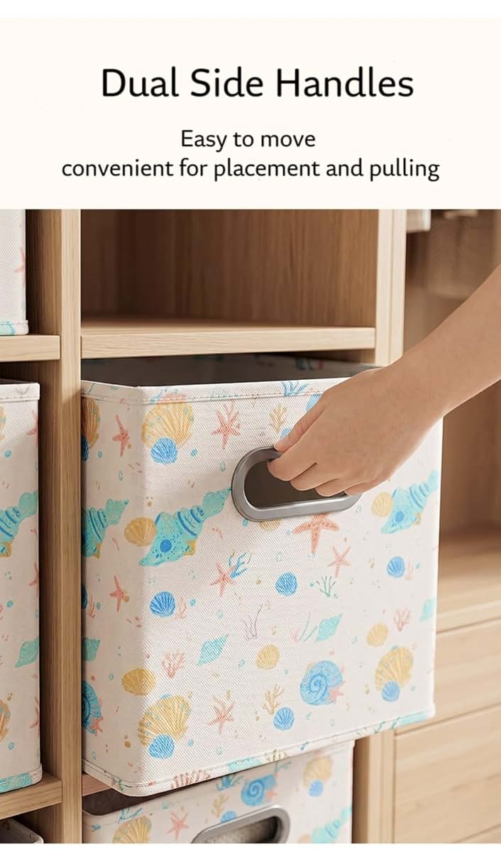 HUIHONGHOME 3 pack 11x11 Inch Cube Storage Bins books Fabric Boxes Classroom