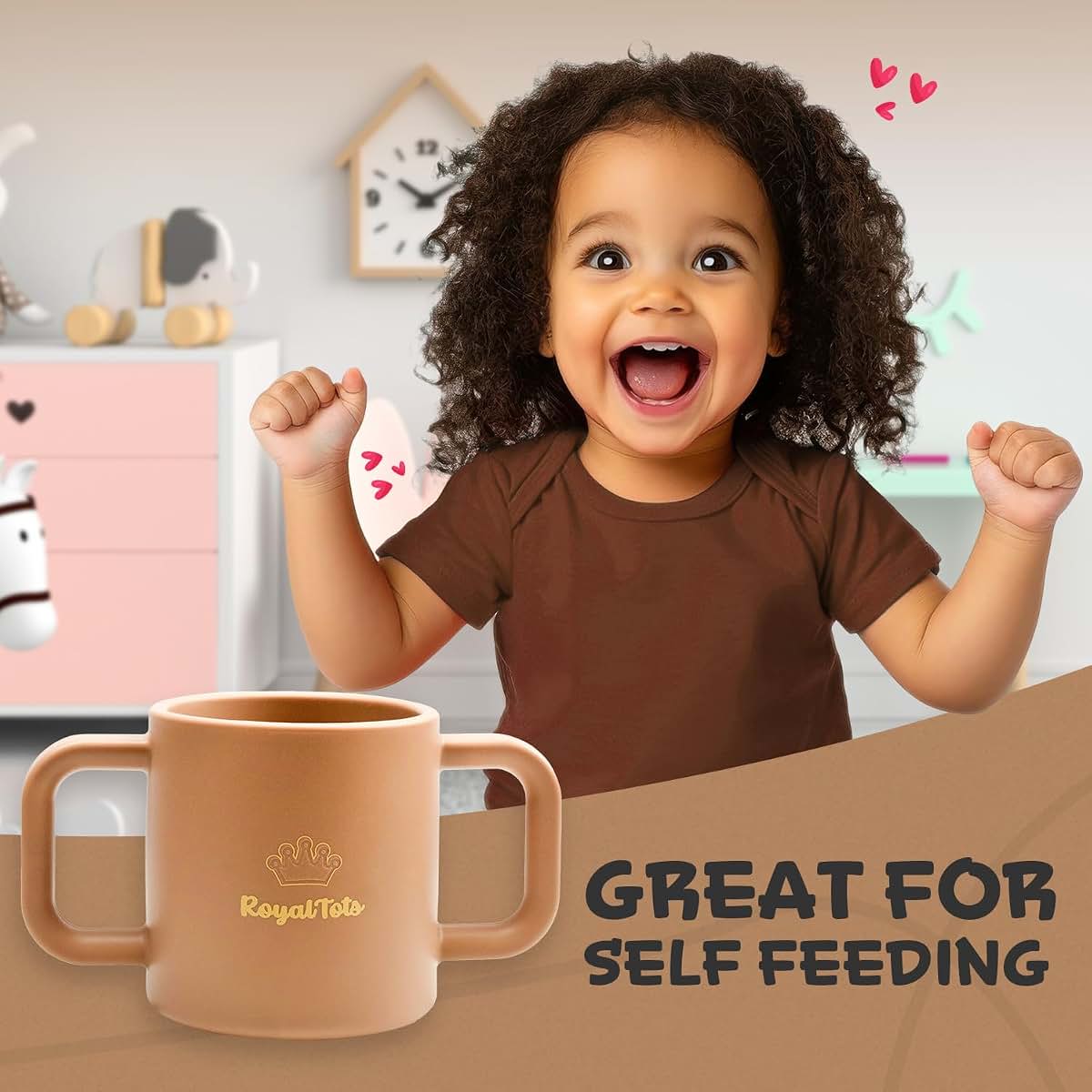 RoyalTots Silicone Baby Cup for Toddlers and Babies | Leak-Proof Training Cups