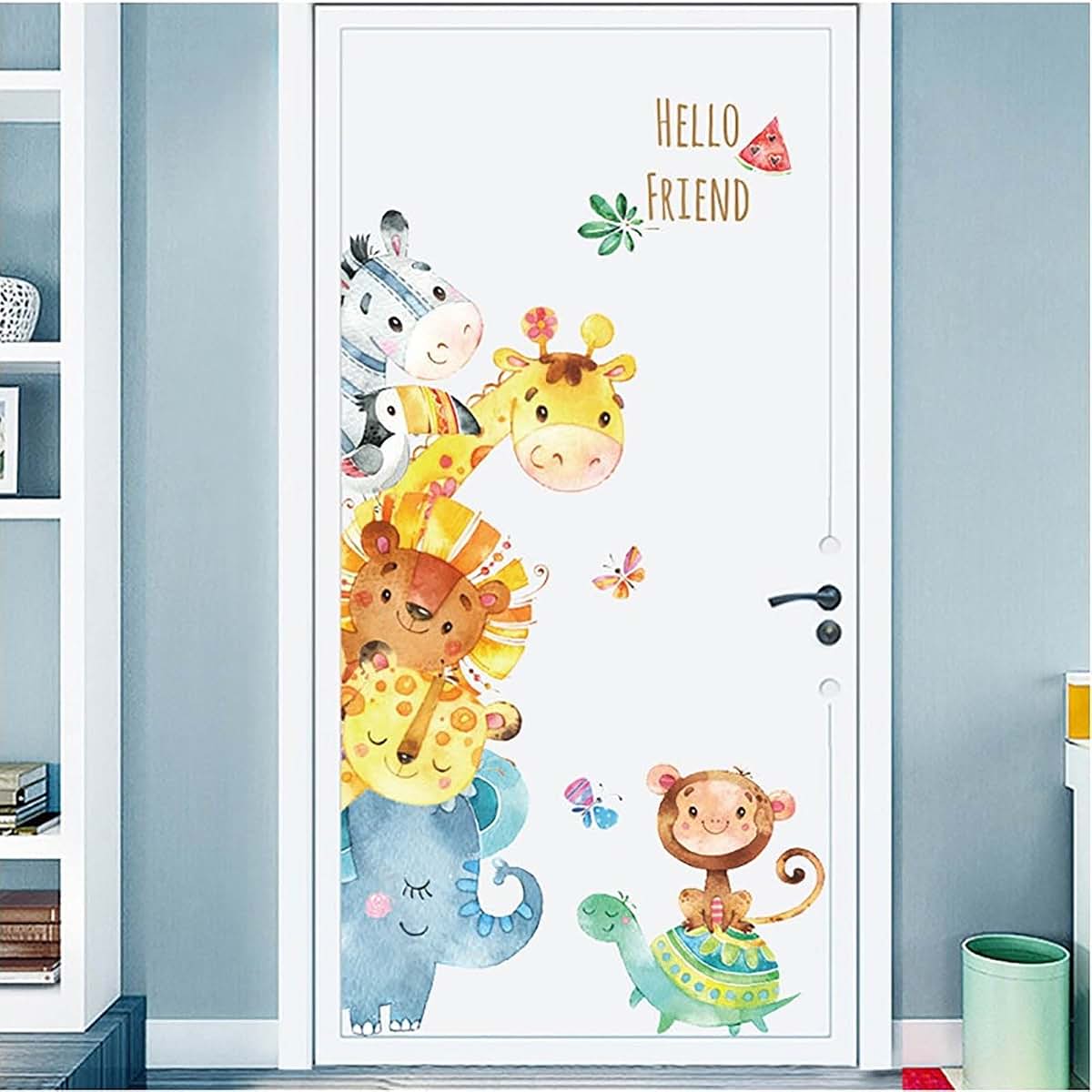 Wall Door Decals - Cute Safari Animal Woodland Decor for Rooms
