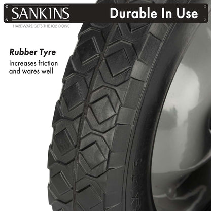 SANKINS 8" Rubber Gate Caster Wheel for Swing Gates, Fits 1-5/8" to 2" Round Tube Frames