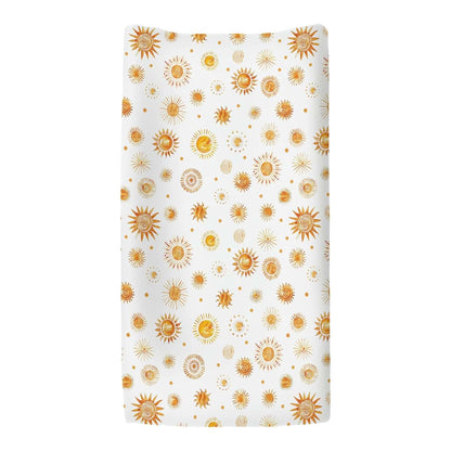 Watercolor Boho Sun Totem Changing Pad Covers for Nursery