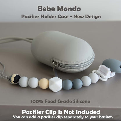 Pacifier Holder with Zipper – 100% Silicone