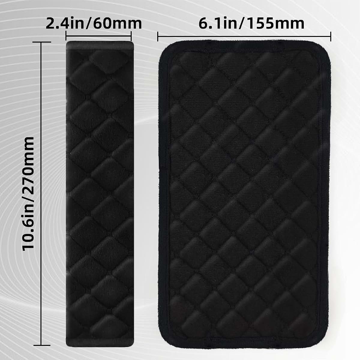 BabyOneStop Car Seat Belt Shoulder Strap Covers, 10.6 Inch Black Padding