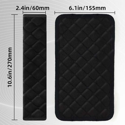BabyOneStop Car Seat Belt Shoulder Strap Covers, 10.6 Inch Black Padding