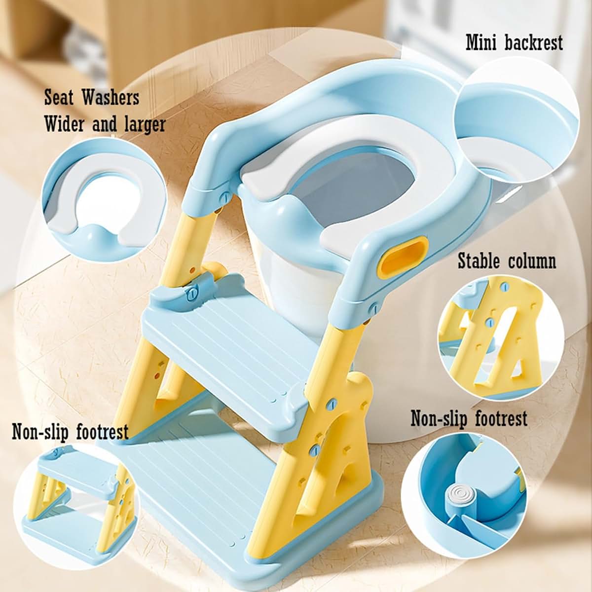 Kteli 2-in-1 Potty Training Seat and Toddler Step Stool in Pink (photo 3)