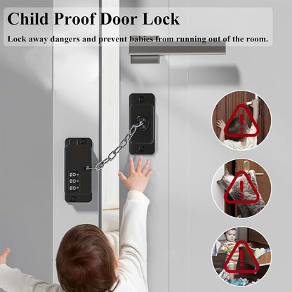 KIZZHISI Child Proof Door Lock 2 Pack, No Drilling