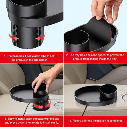 Car Seat Snack Tray for Cup Holders - Portable Travel Accessory