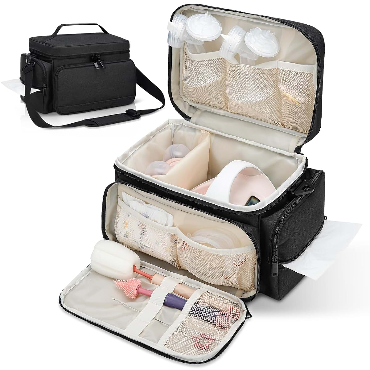 Portable Breast Pump Carrying Bag for Travel and Accessories