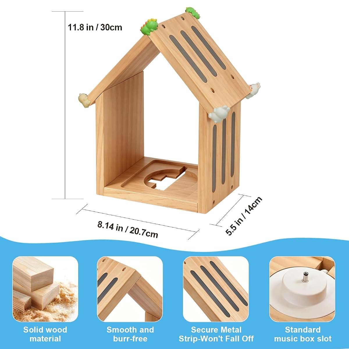 JGTIMBSTRG for Tonies Shelf Wall Organizer House-Shaped Magnetic Wooden Storage