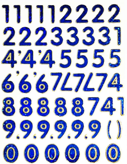 NipitShop Blue Number 0-9 Wall Decal Sticker for Kids Room