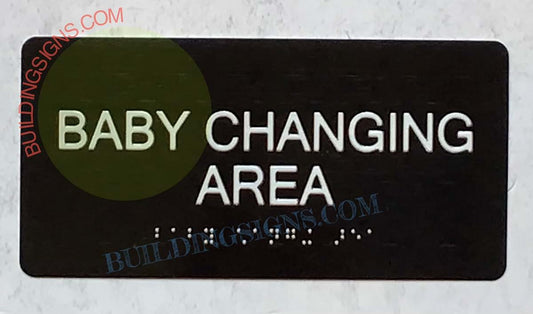 BUILDINGSIGNS.COM Baby Changing Area Sign With Raised Tactile Graphics