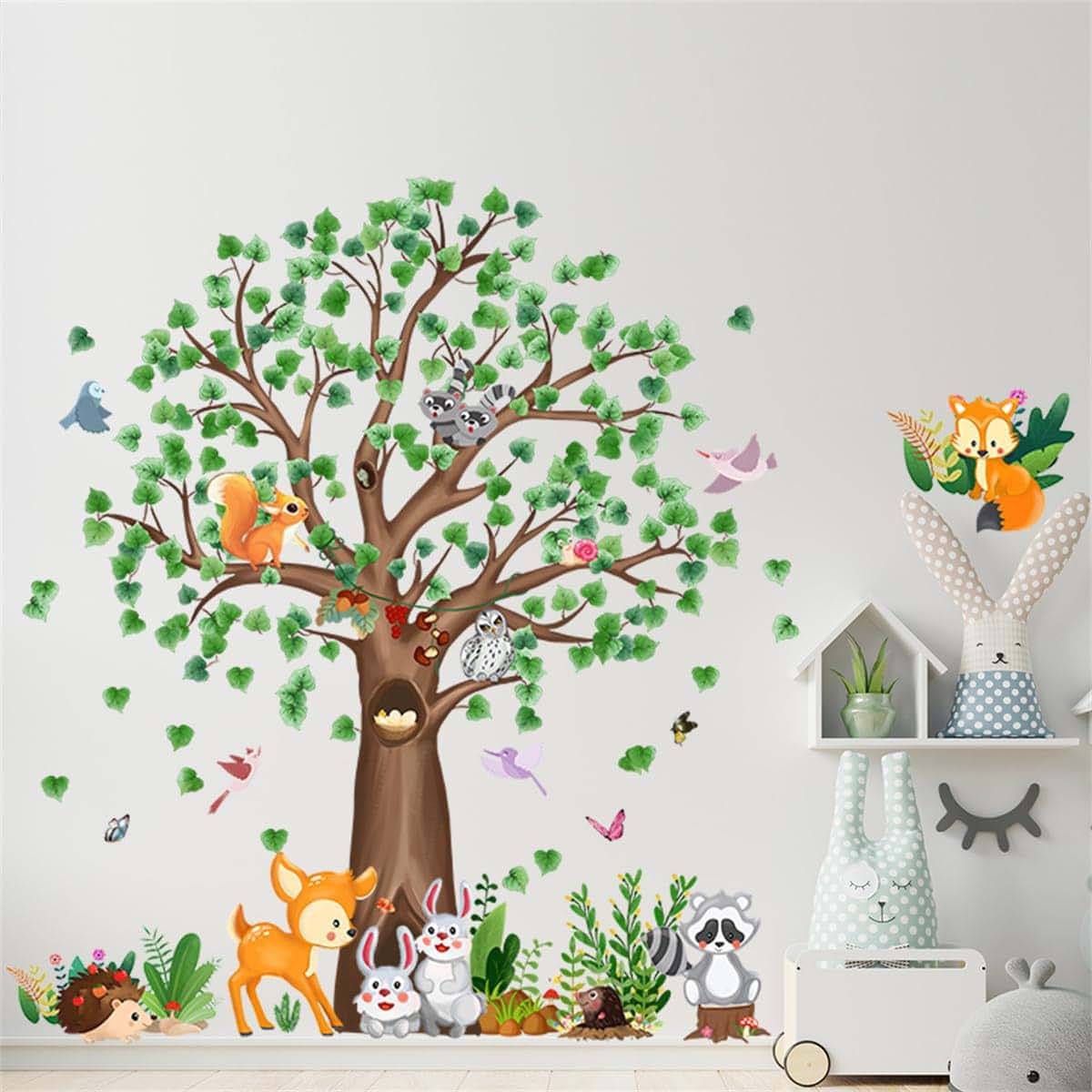 Wallmeii Forest Animals Tree Wall Decals - 3 Piece Set (photo 3)