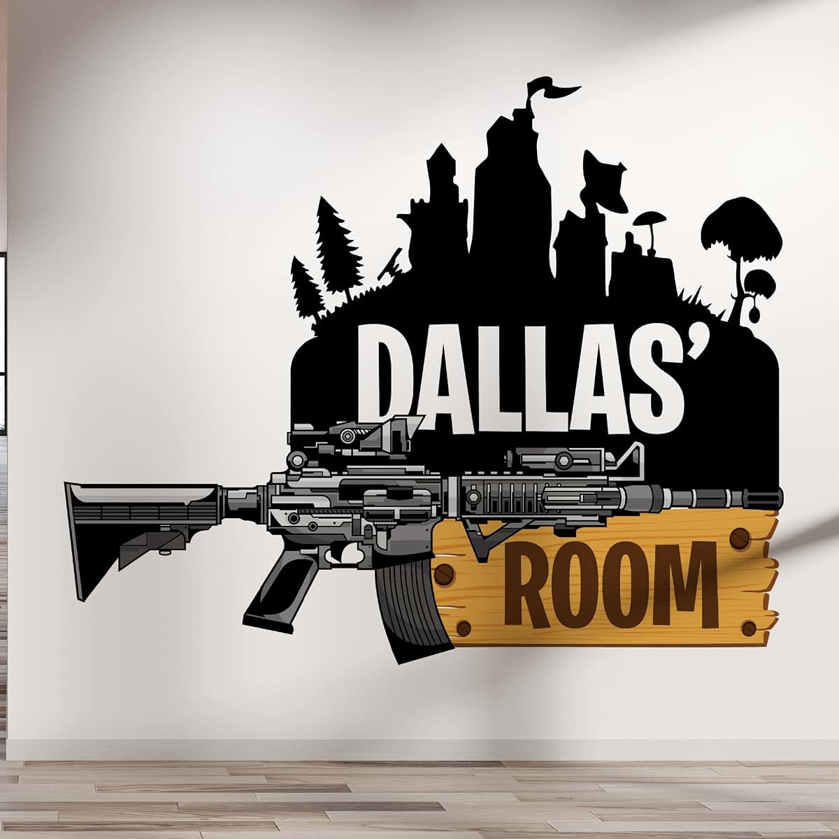 Kyle Cornhole Custom Name Gamers Wall Decal - Personalized Kids Bedroom Decor
