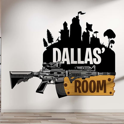 Kyle Cornhole Custom Name Gamers Wall Decal - Personalized Kids Bedroom Decor