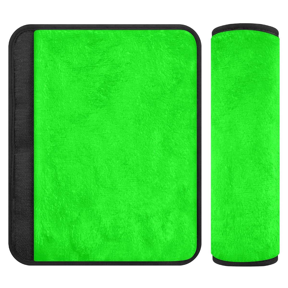 Skycess Neon Lime Green Seat Belt Cover, 2 Pack Flannel Shoulder Pad, 10 in