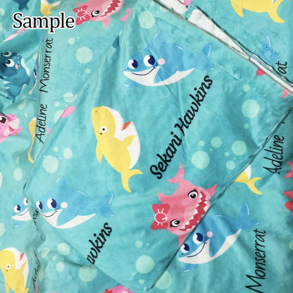 Gifts Everywhere Personalized Cute Shark Baby Blankets with Name, Custom Super Soft Minky Blankets for Boys and Girls (photo 3)