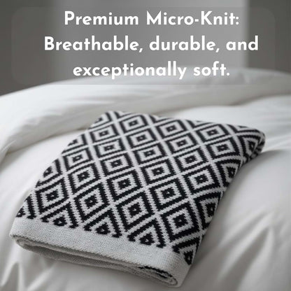 Olli & Lime Noir Rhombus Baby Blanket, Geometric Micro-Knit (photo 3)