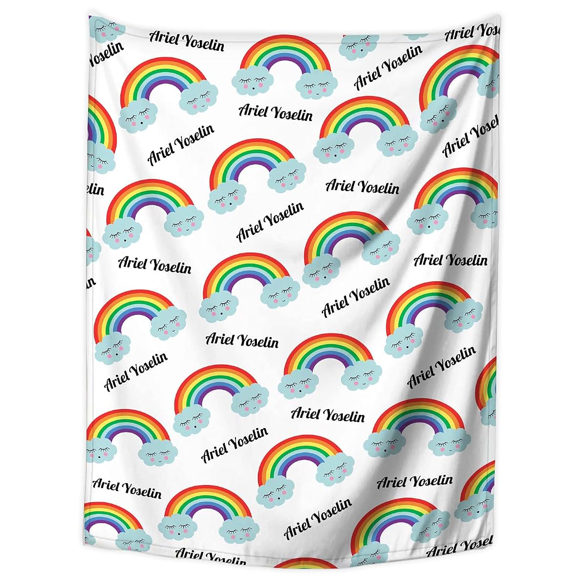 BabyOneStop Personalized Rainbow Baby Blanket With Custom Name