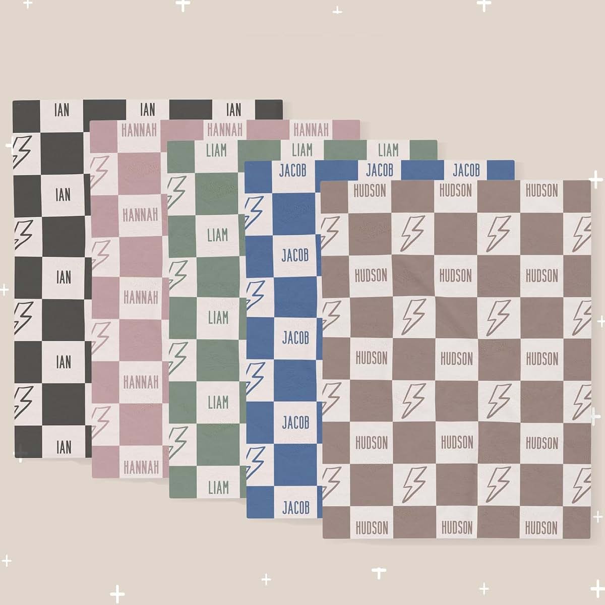 Bristow Personalized Name Blanket, Checkered Baby Blanket, Kids Blanket, Customized Blanket Throw, Christmas Birthday (photo 2)