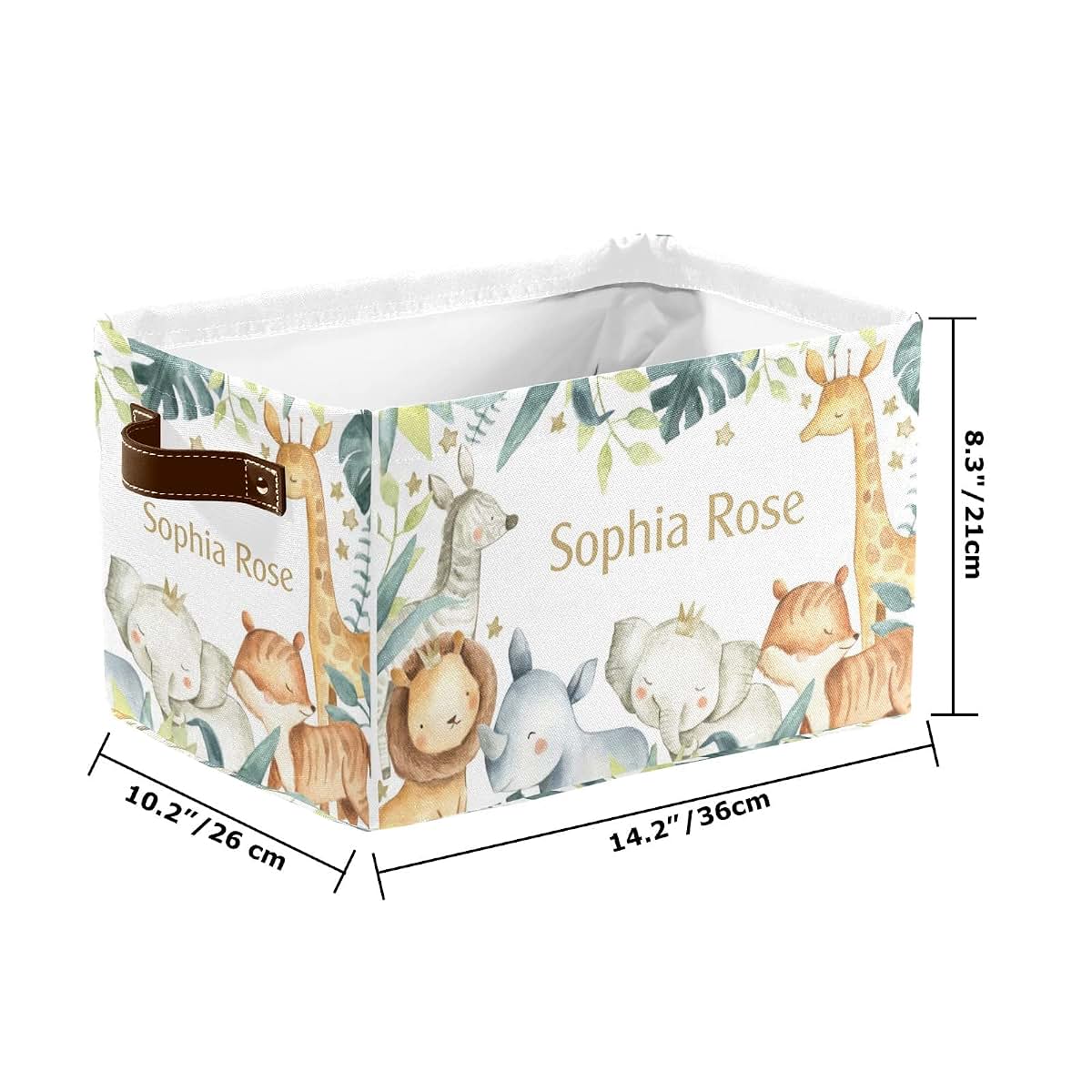 Joyestore Safari Animals Personalized Storage Bin with Handle (photo 4)