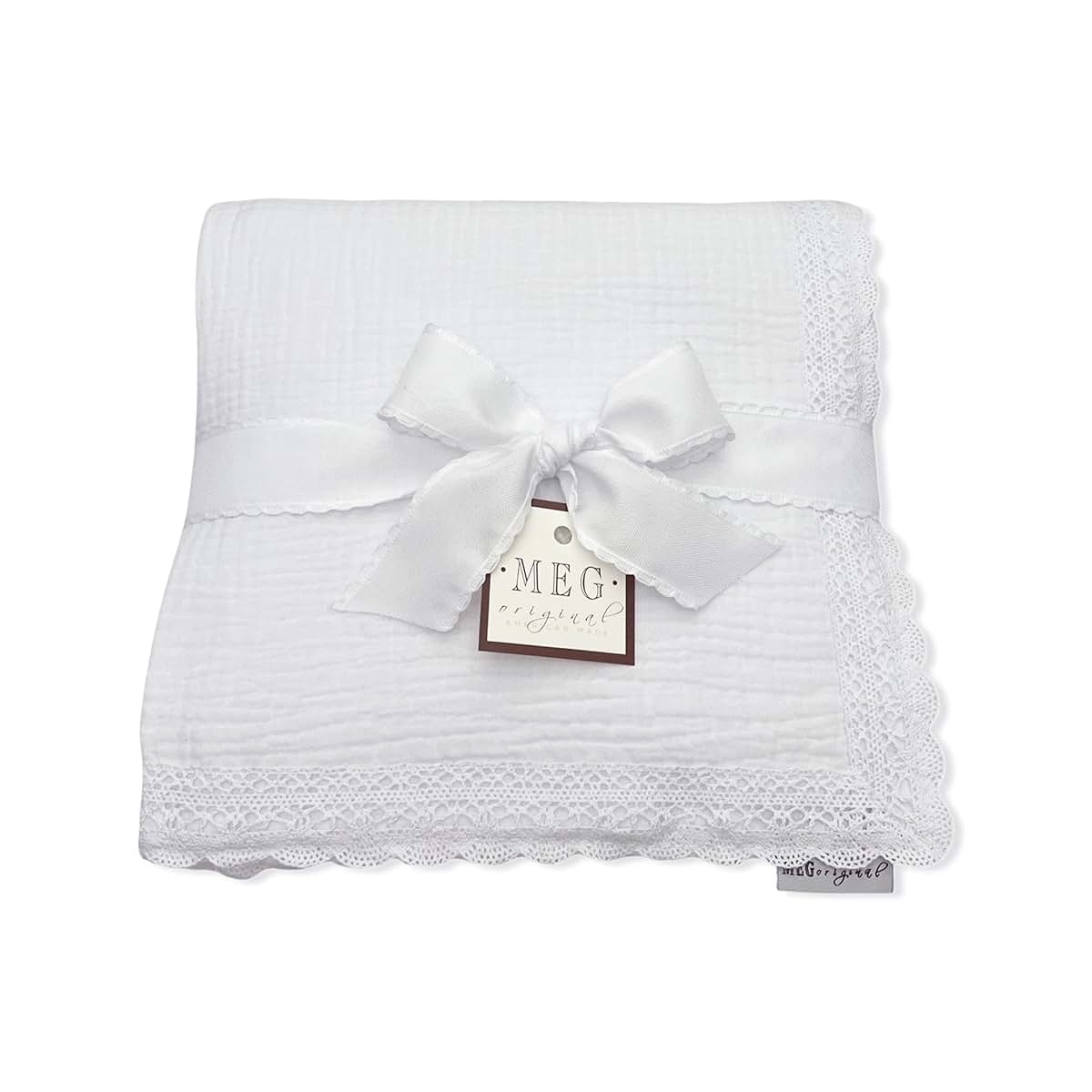 Meg Original Heirloom Collection Baby Blanket In Solid White