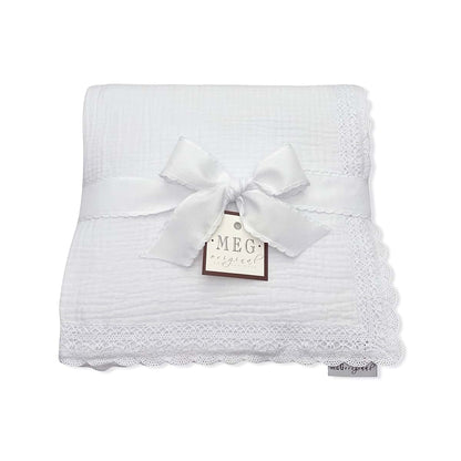 Meg Original Heirloom Collection Baby Blanket In Solid White