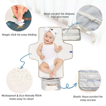 Portable Waterproof Diaper Changing Pad with Pillow for Babies