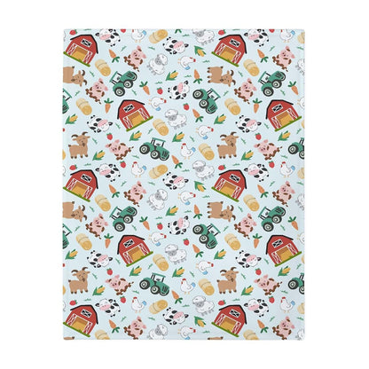 Colorful Farm Animals Flannel Swaddle Receiving Blanket for Infants