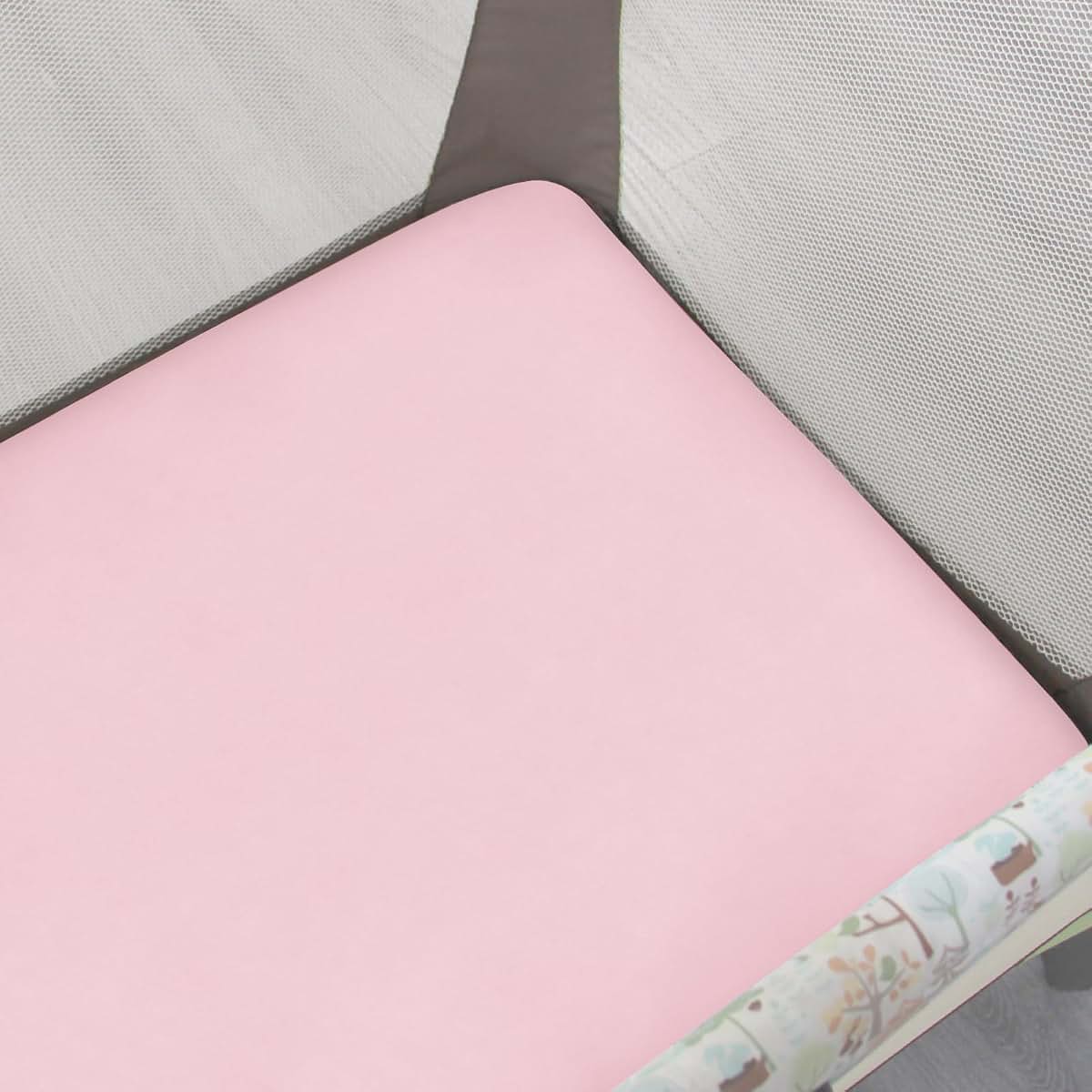 Mini Crib Fitted Sheets | 2-Pack Microfiber Playard Sheet Set