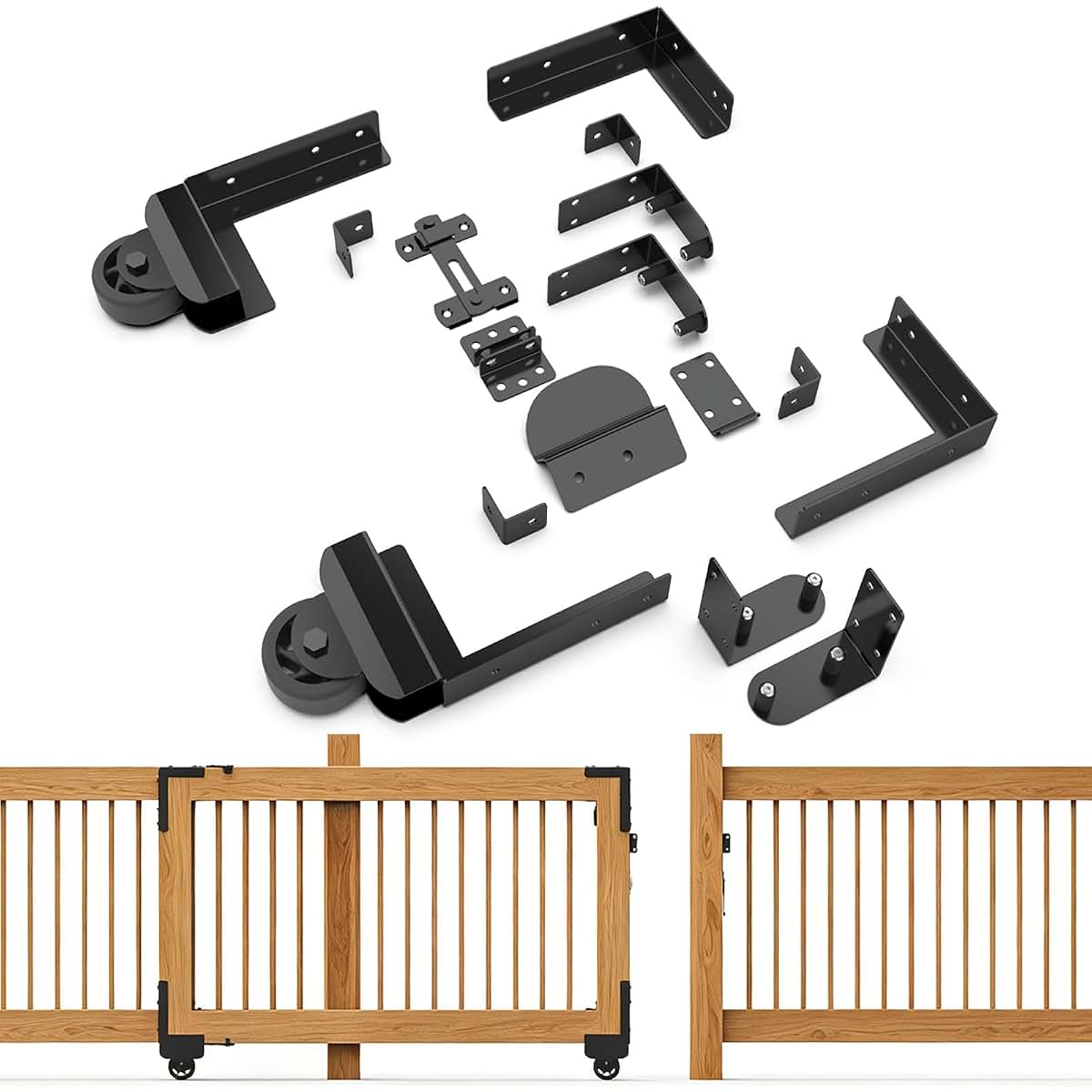 KUQAE Sliding Gate Kit,Heavy Duty Gate Hardware Kit，Double Layer Rust Prevention