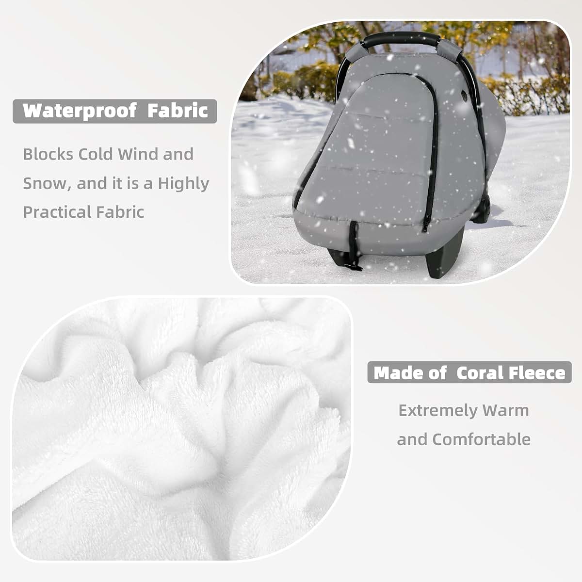 Swesen Winter Car Seat Cover With Fleece Lining And Water Resistant Fabric (photo 4)