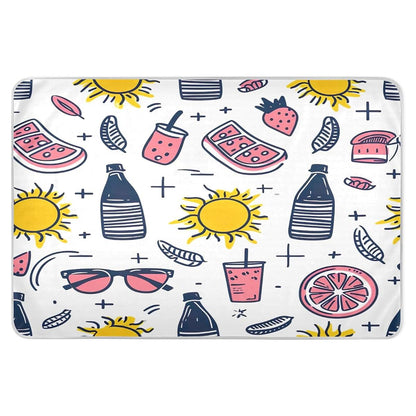 Staytop Cute Cartoon Beach Theme Waterproof Bed Pad 34" X 52"