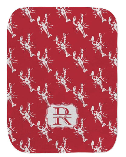 Baby Milano Personalized Crawfish Burp Cloth - Fleece w/Name and Initial (photo 2)