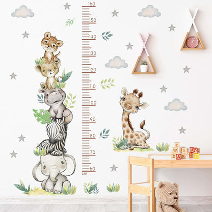 DTLIFEK Jungle Animals Height Chart Wall Decal for Kids