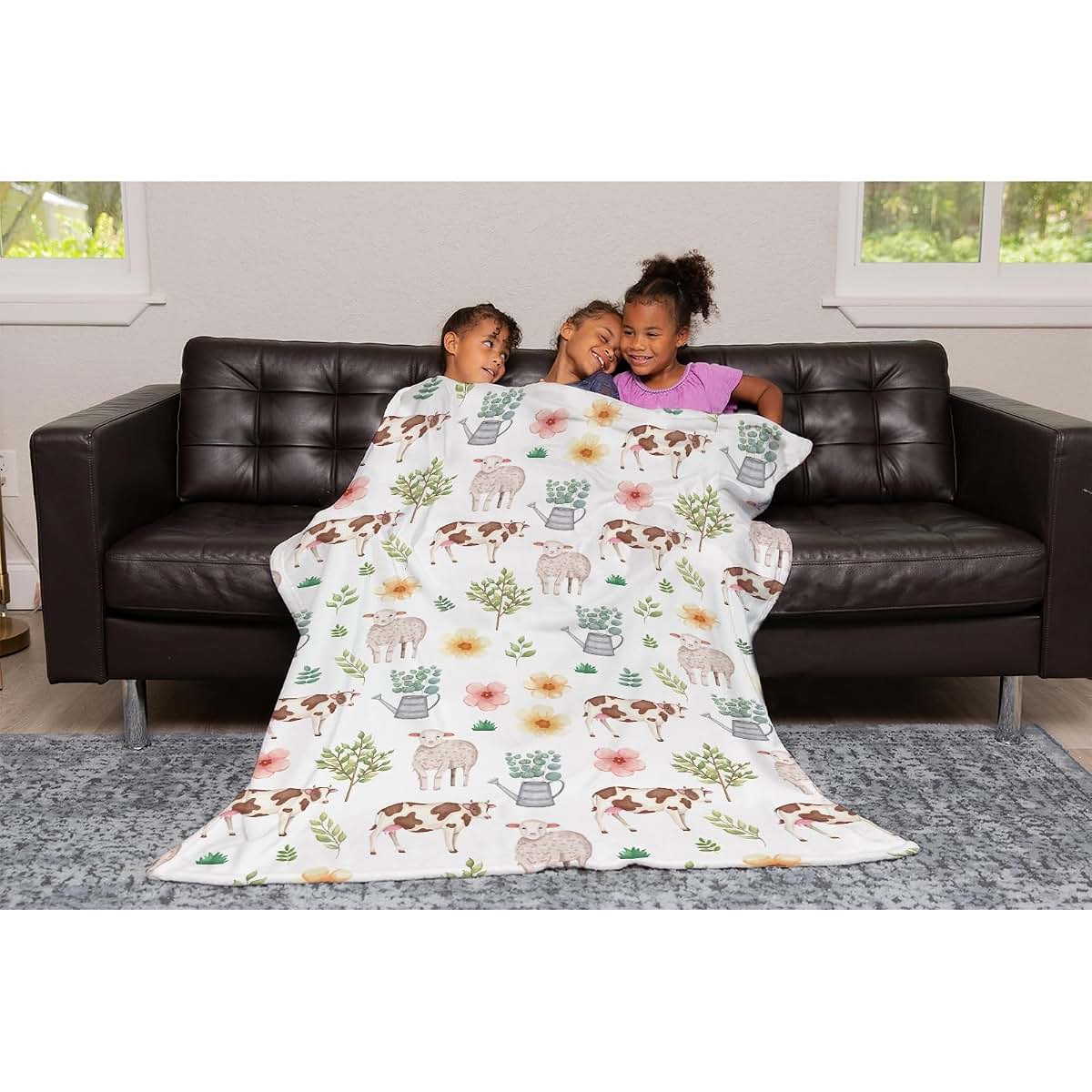 SqtmuHLuo Farm Animals Baby Blanket, Lightweight Flannel Swaddle (photo 2)