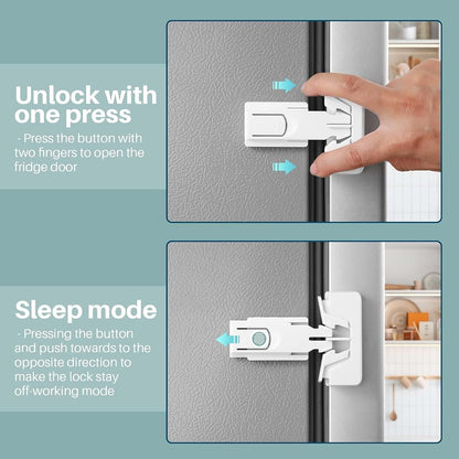 GUJI 2-Pack Updated Refrigerator Lock - No Tools Required, Easy Installation, Fridge Locks for Kids, Aging Seals & (photo 4)