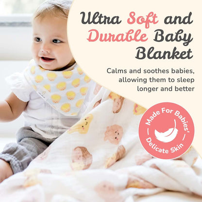 Wee Bean Swaddle Muslin Blanket for Baby (Dim Sum)
