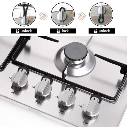 Stove Knob Safety Covers 5 Pack Black