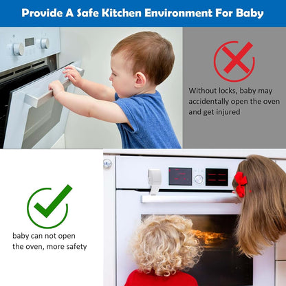 Windspeed 2Pcs Childproof Oven Door Lock Heat Resistant PC