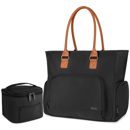 Luxja Breast Pump and Laptop Tote with Milk Cooler Bag