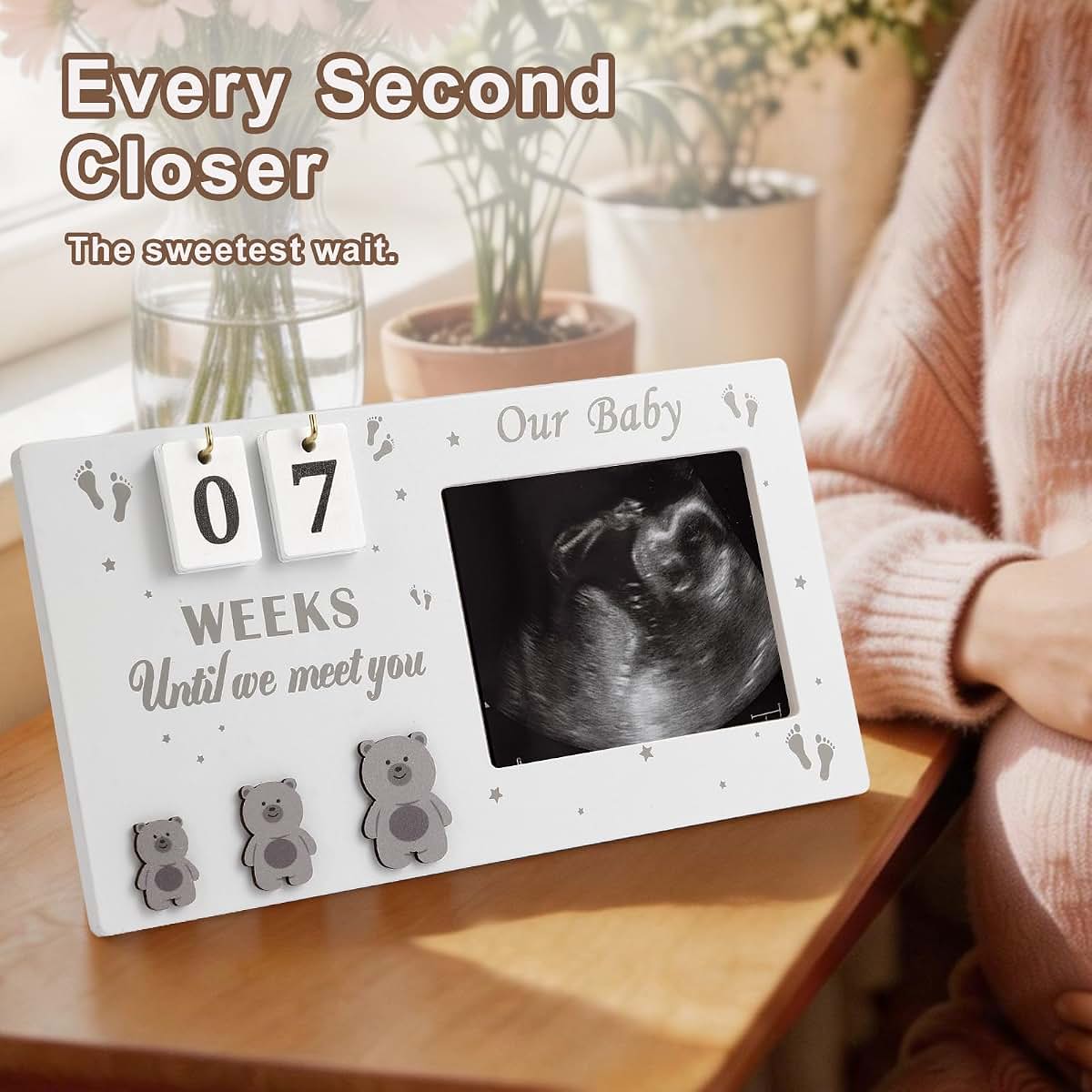 Daco Min Pregnancy Countdown Sonogram Picture Frame With Handprint Kit