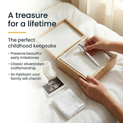 Creative Gifts International Baby Silver Feeding Collection | Silverplated Spoon & Fork Keepsakes | Elegant Gift Box (photo 4)