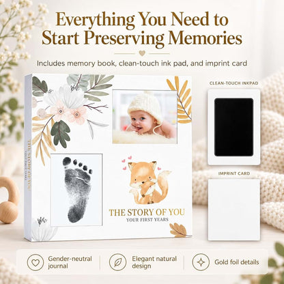 Schulsmart Baby Memory Book For Girl Or Boy With Ink Pad (photo 2)
