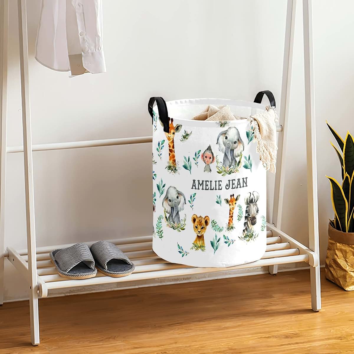 Joyestore Safari Animal Elephant Zebra Leopard Storage Bin, Waterproof Oxford Fabric Clothes Basket Organizer for (photo 4)