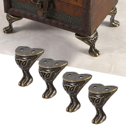 Leftwei 4-Piece Antique Brass Corner Protector for Jewelry Box & Wood Cases, 1.1in